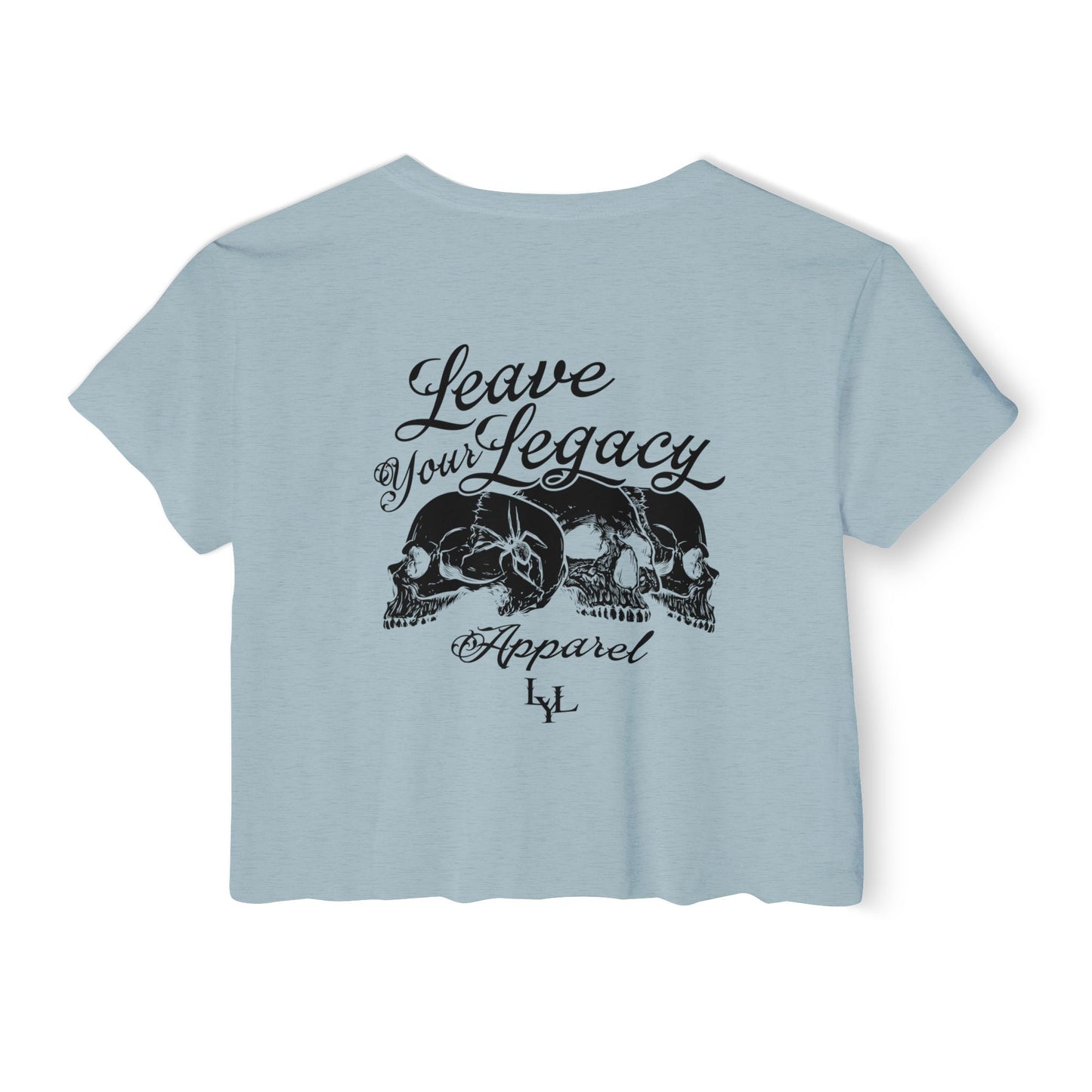 Women's 'Distorted Skull' Crop Top