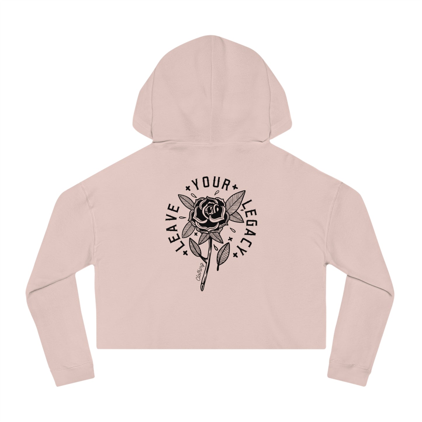 Women's 'Rose Stem' Cropped Hoodie