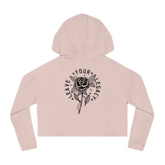 Women's 'Rose Stem' Cropped Hoodie