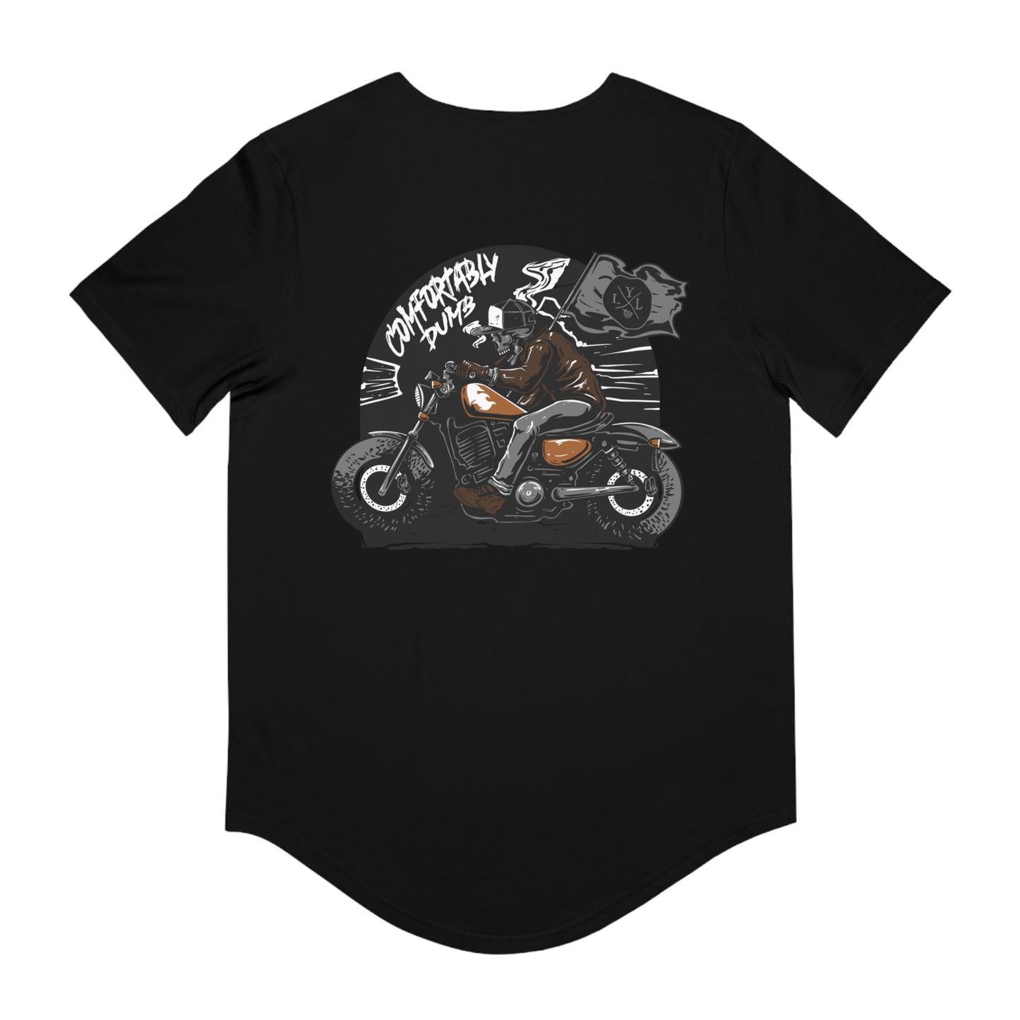 Men's 'Comfortably Dumb' Curved Hem Long Tee