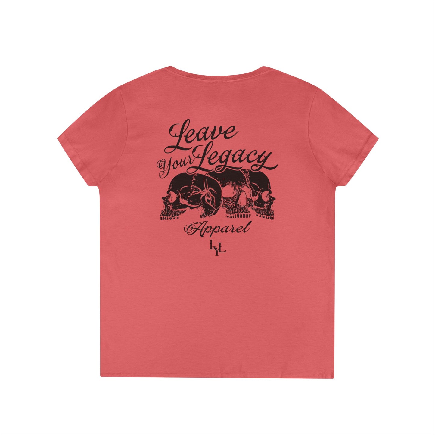 Women's 'Distorted Skull' V-Neck T-Shirt