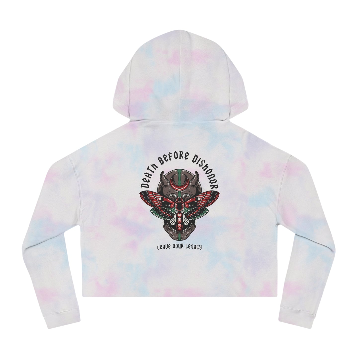 Women's 'Death Before Dishonor' Cropped Hoodie