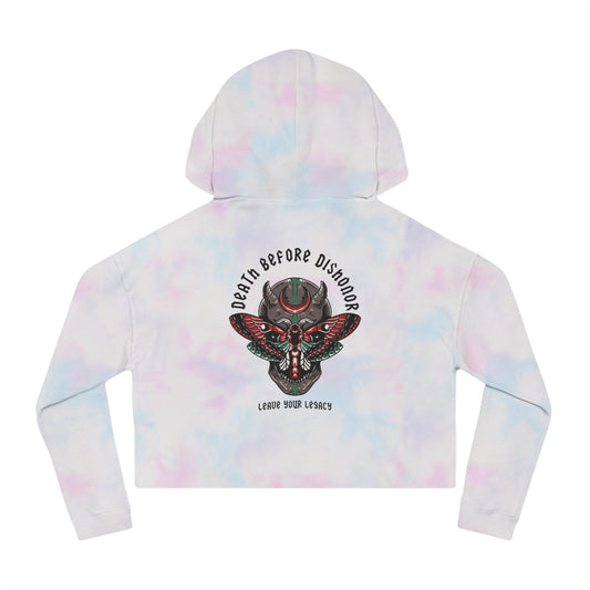 Women's 'Death Before Dishonor' Cropped Hoodie