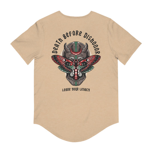 Men's 'Death Before Dishonor' Curved Hem Long Tee