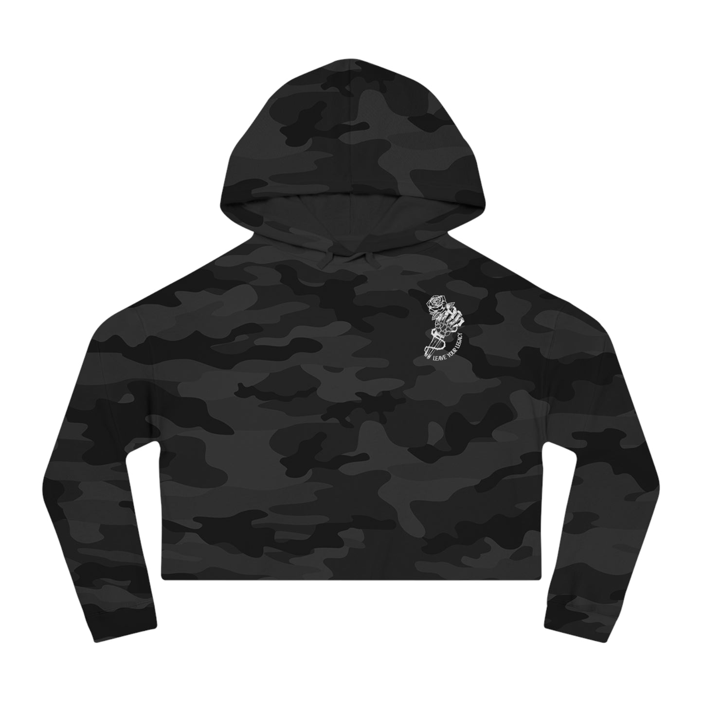 Women's 'Skull Hand' Cropped Hoodie