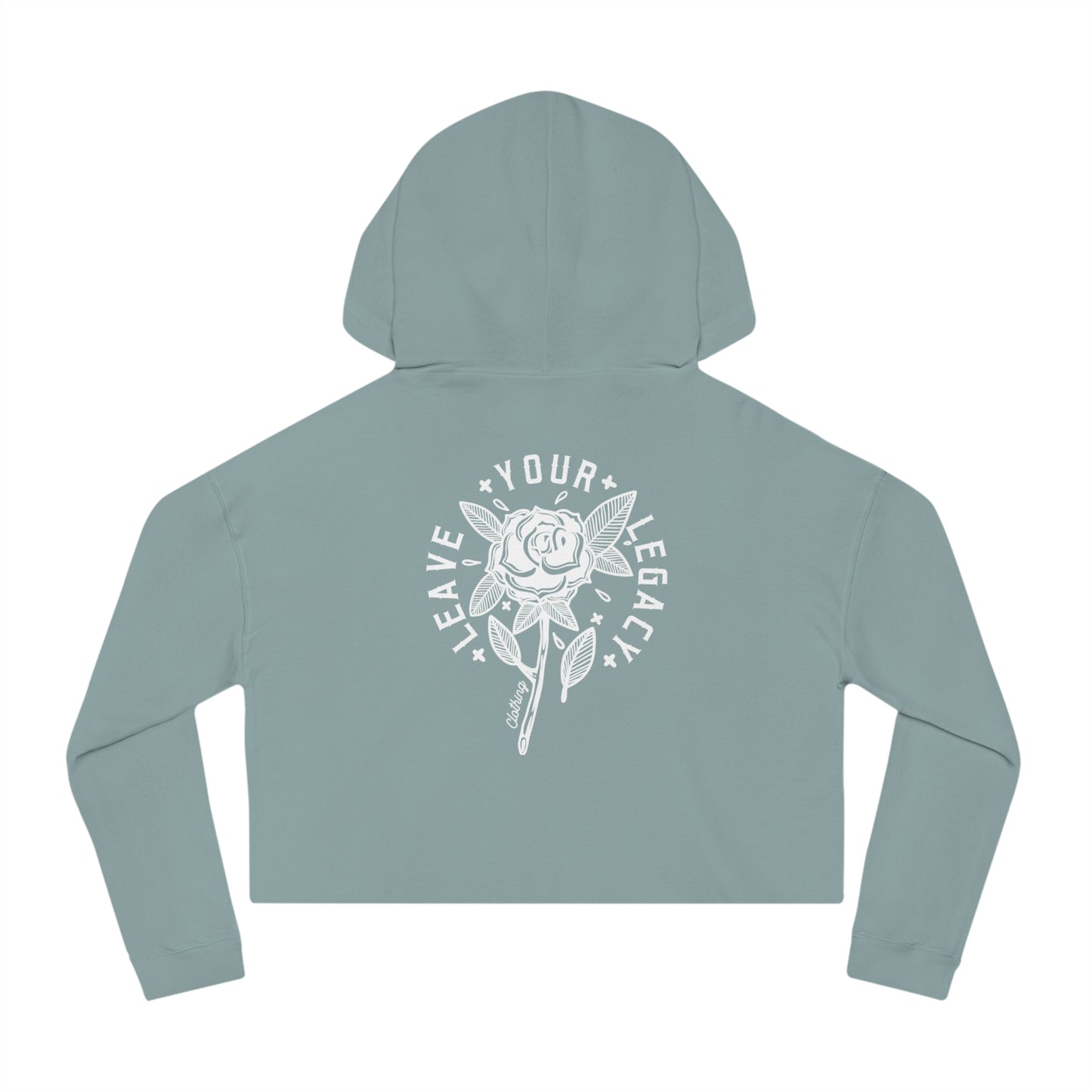 Women's 'Rose Stem' Cropped Hoodie