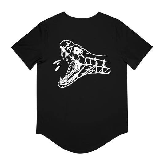 Men's 'Snake Head' Curved Hem Long Tee
