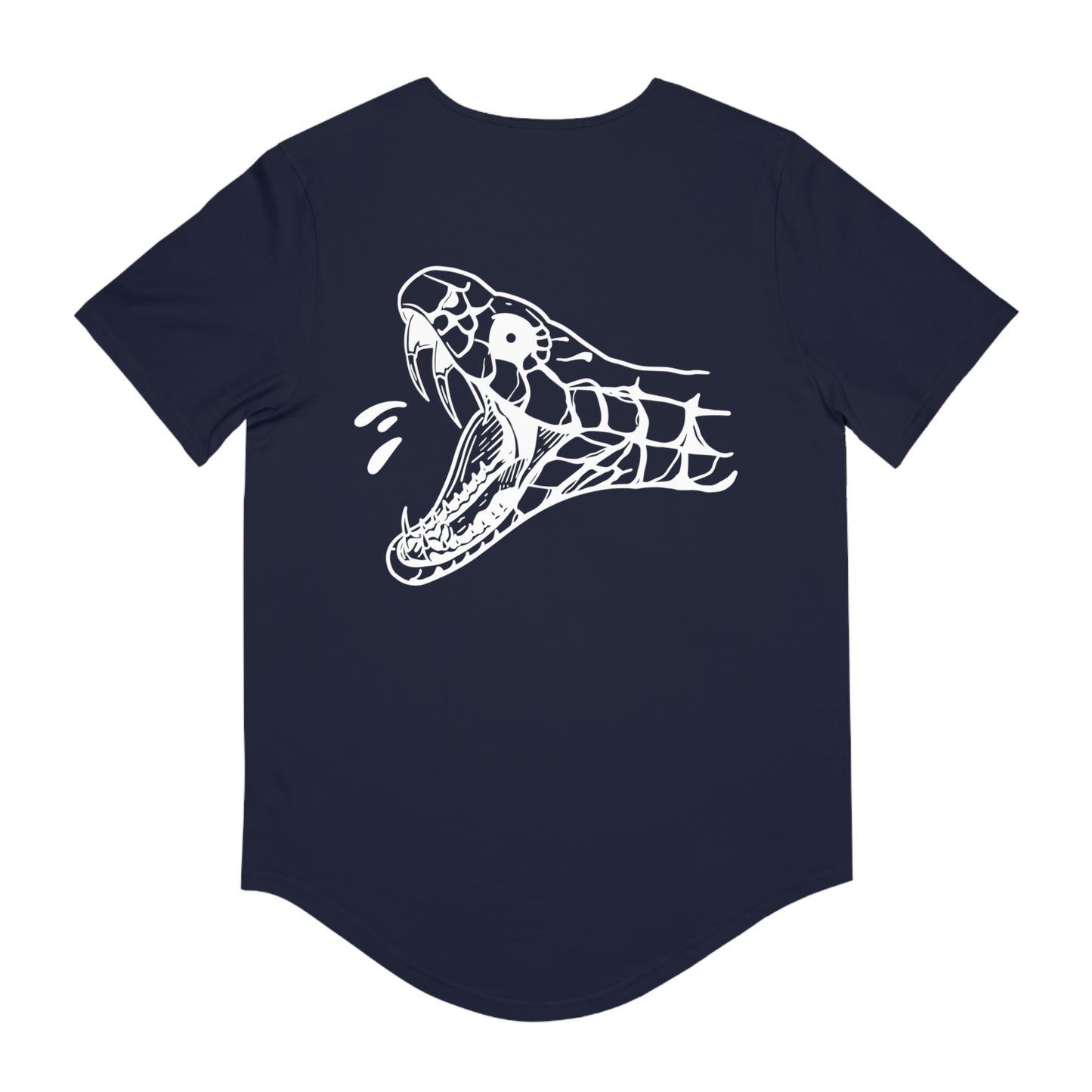 Men's 'Snake Head' Curved Hem Long Tee