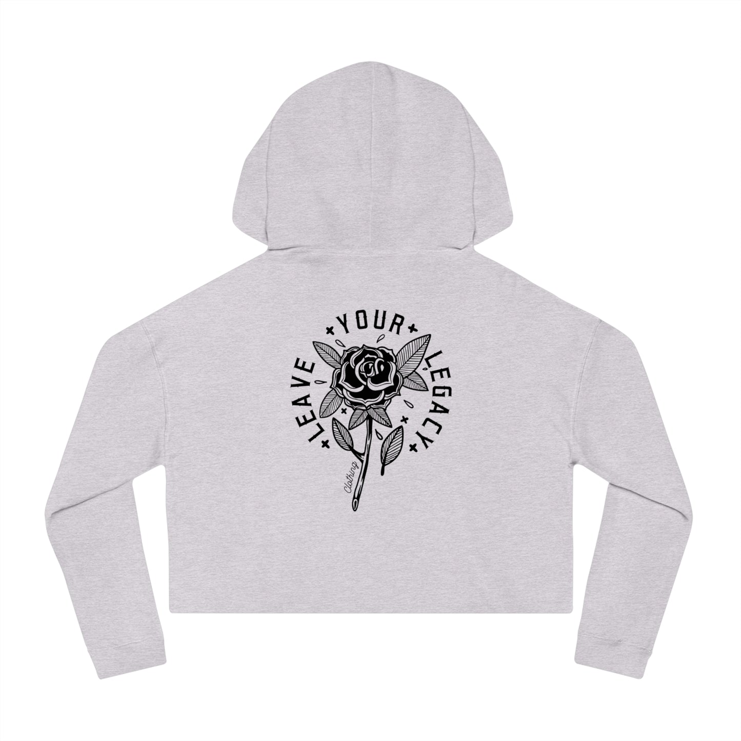 Women's 'Rose Stem' Cropped Hoodie