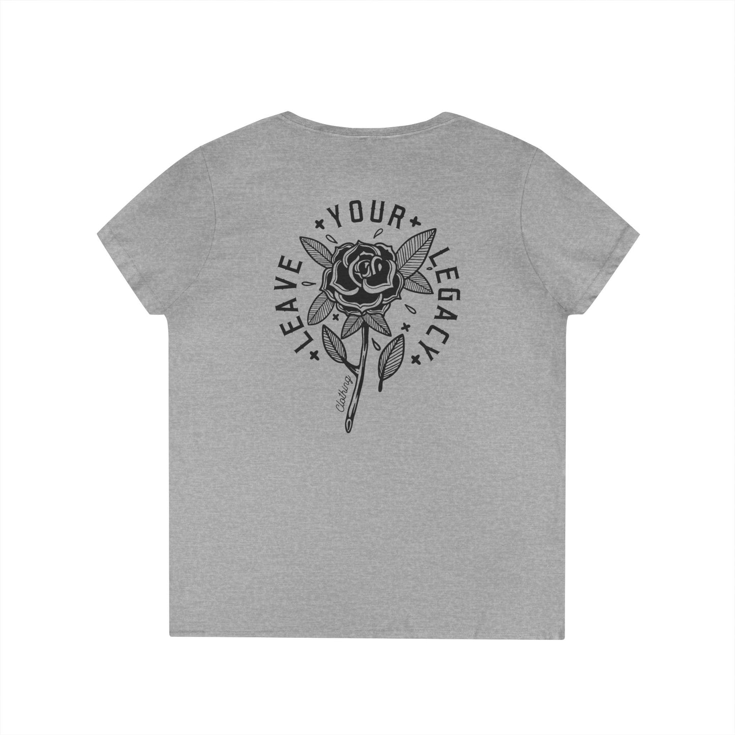 Women's 'Rose Stem' V-Neck T-Shirt