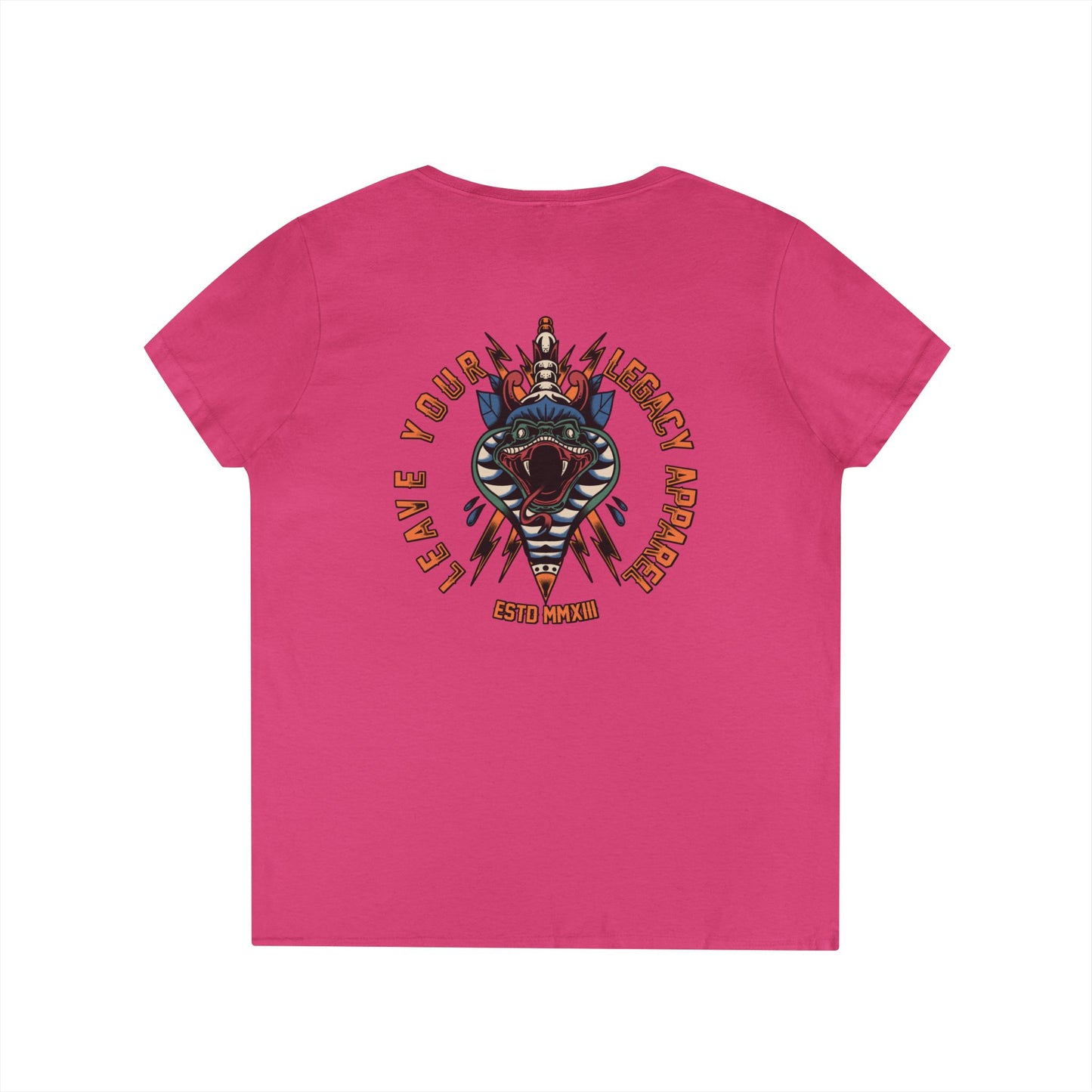 Women's 'Traditional Snake' V-Neck T-Shirt