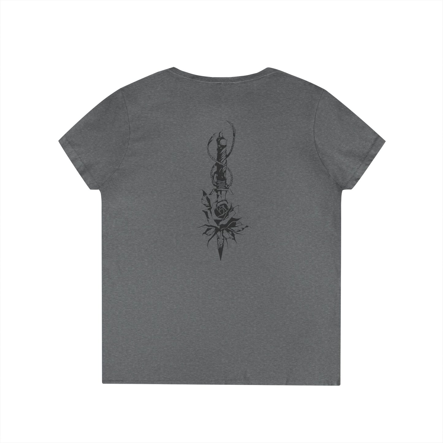 Women's 'Rose & Dagger' V-Neck T-Shirt