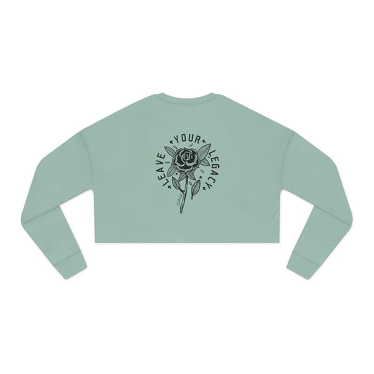 Women's 'Rose Stem' Cropped Sweatshirt