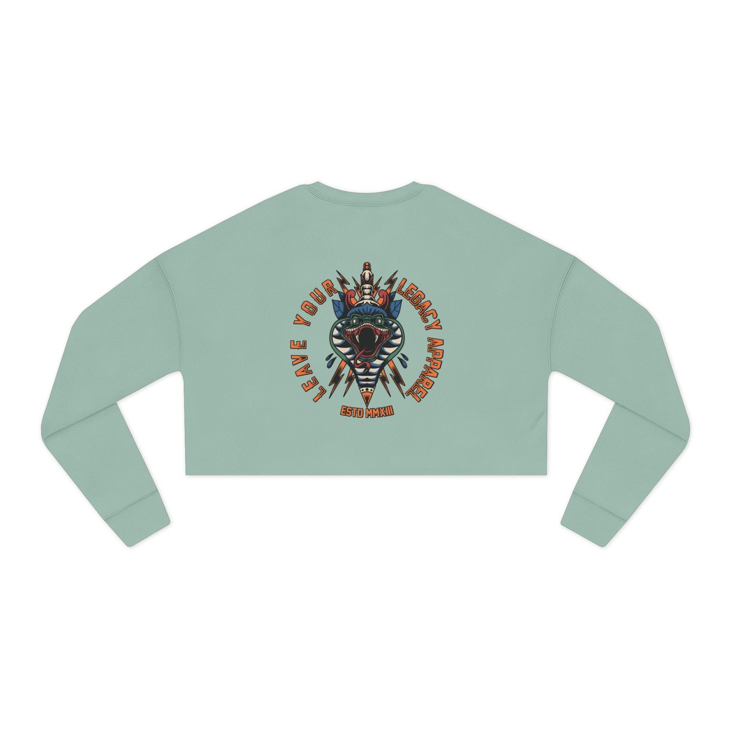 Women's 'Traditional Snake' Cropped Sweatshirt