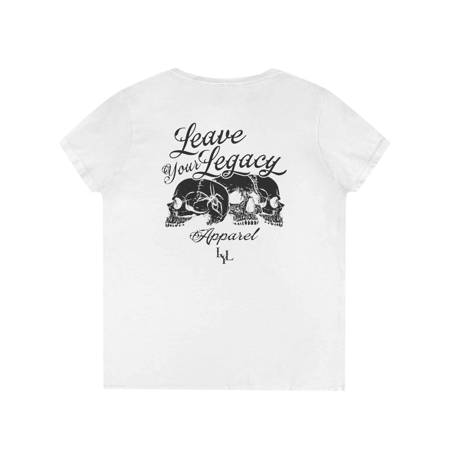 Women's 'Distorted Skull' V-Neck T-Shirt