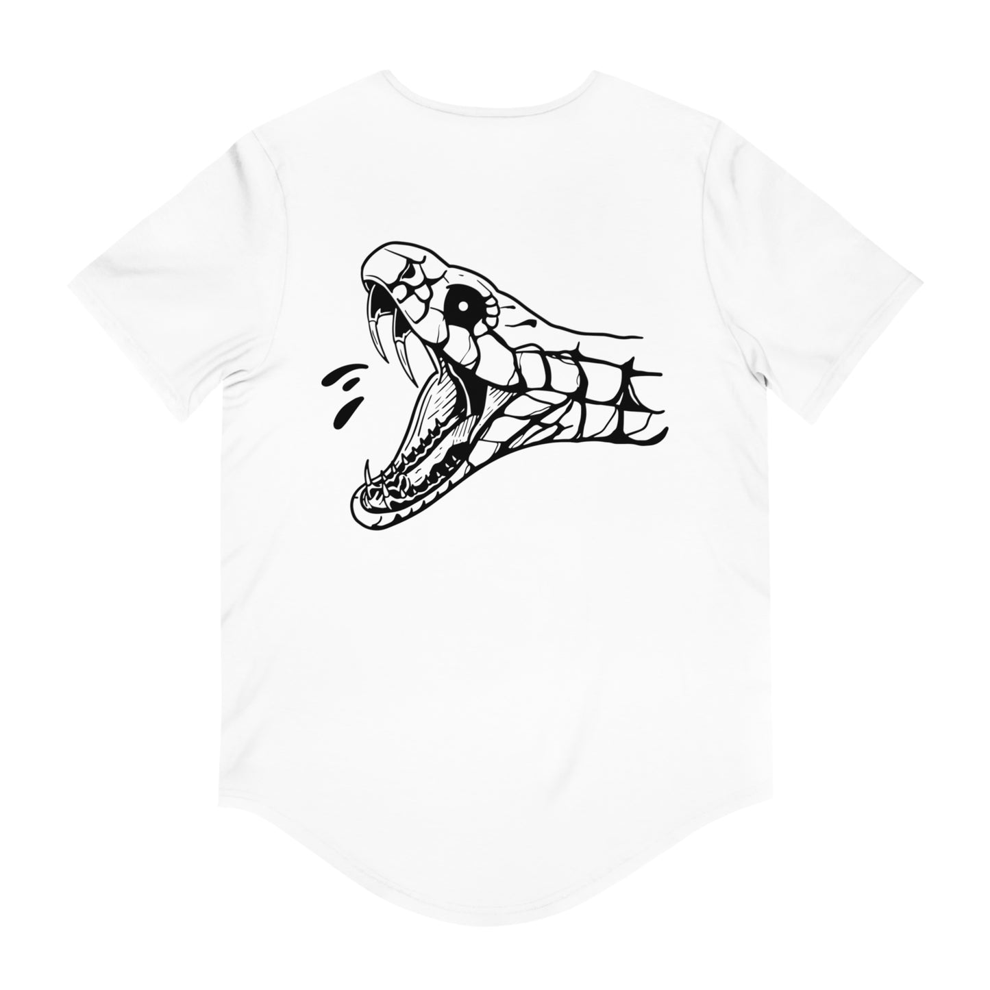 Men's 'Snake Head' Curved Hem Long Tee