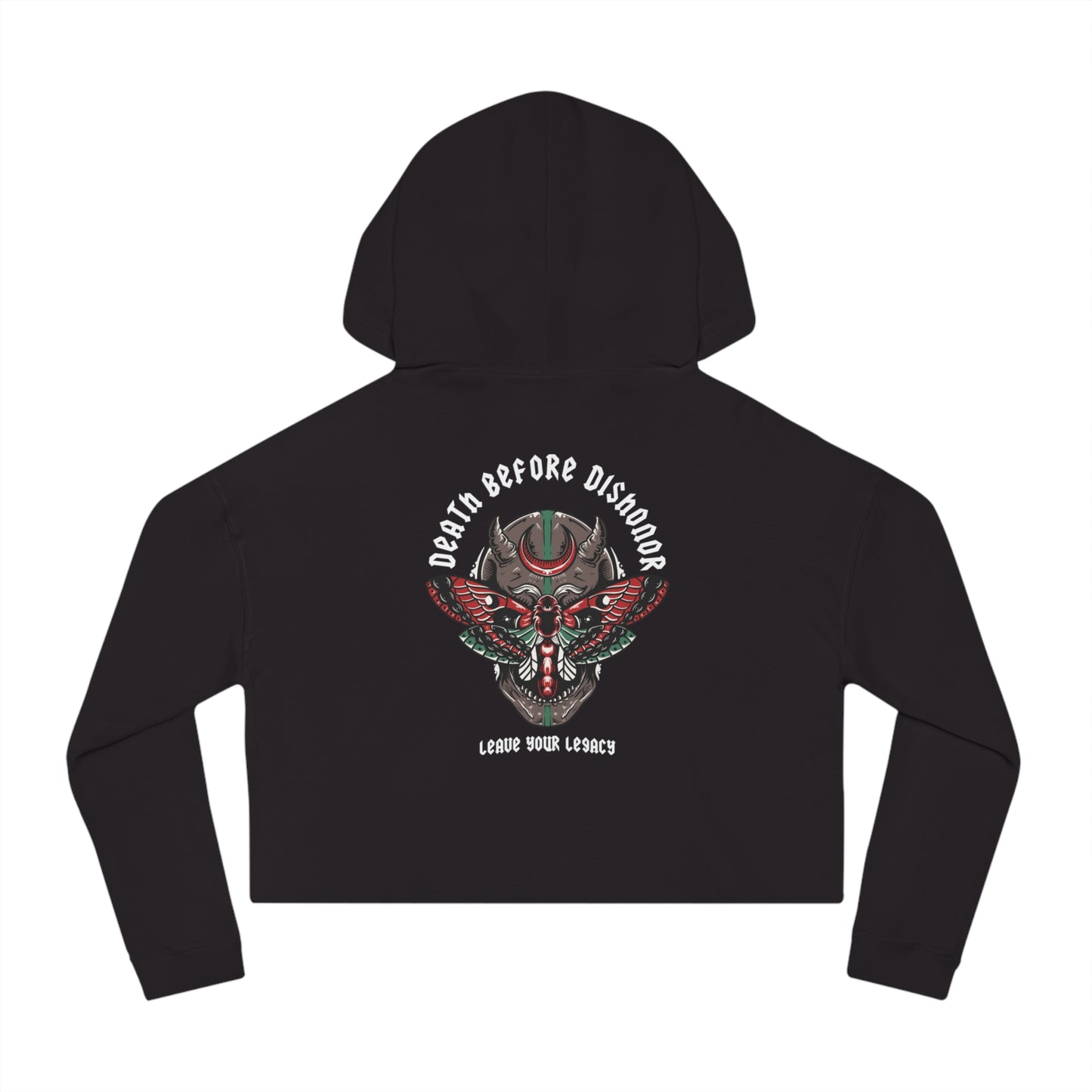 Women's 'Death Before Dishonor' Cropped Hoodie