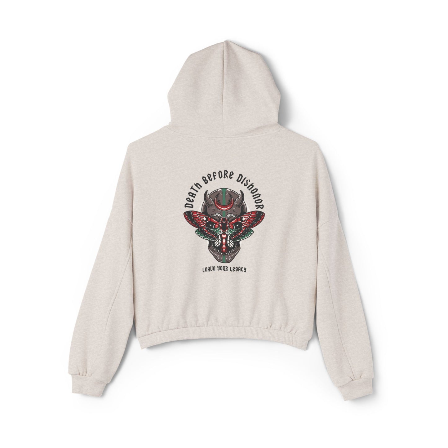 Women's 'Death Before Dishonor' Cinched Bottom Hoodie