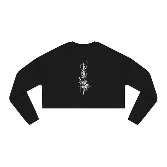 Women's 'Rose & Dagger' Cropped Sweatshirt
