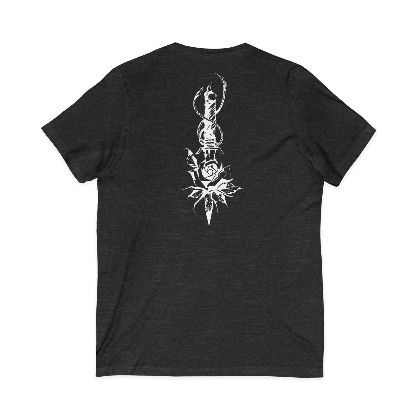 Men's 'Rose & Dagger' V-Neck T-Shirt
