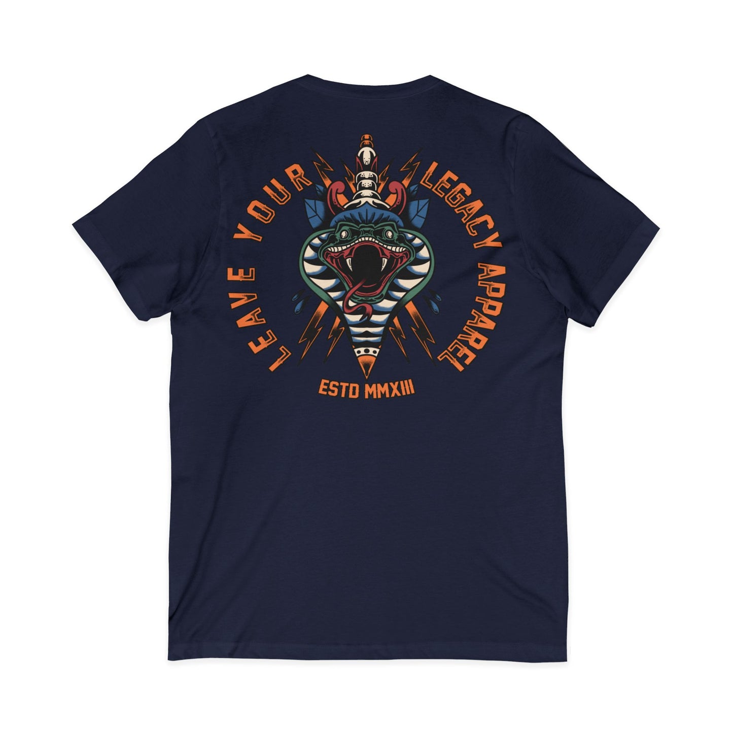 Men's 'Traditional Snake' V-Neck T-Shirt