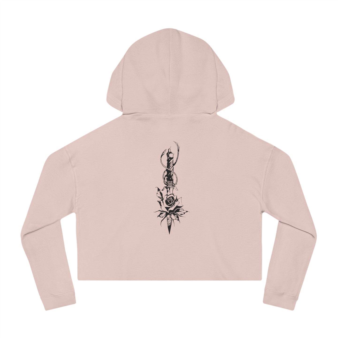 Women's 'Rose & Dagger' Cropped Hoodie