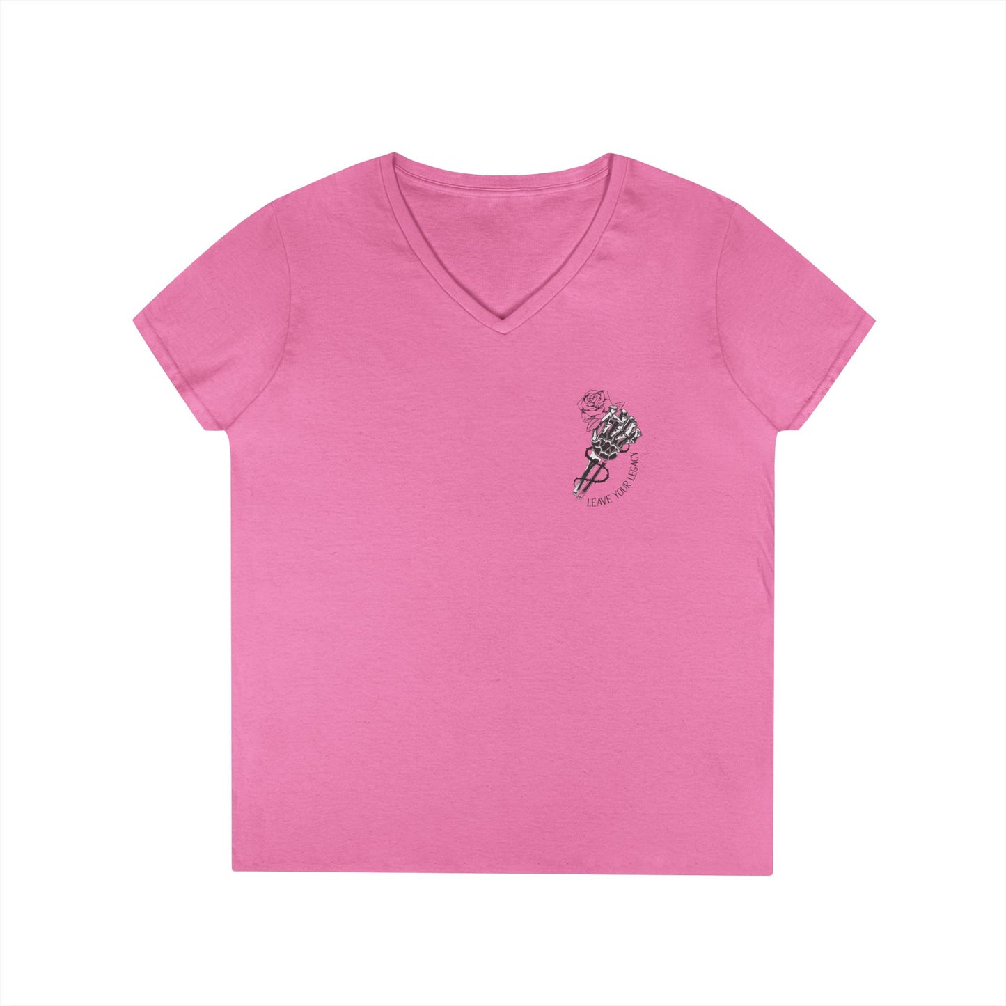 Women's 'Skull Hand' V-Neck T-Shirt