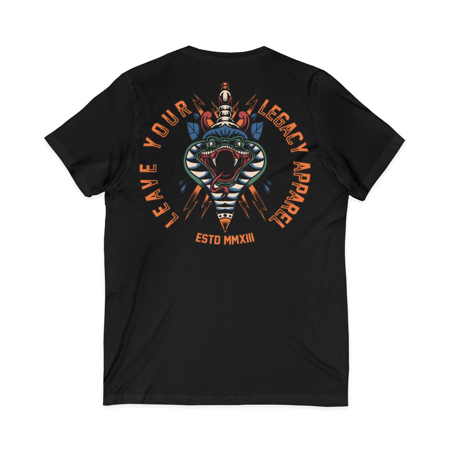 Men's 'Traditional Snake' V-Neck T-Shirt