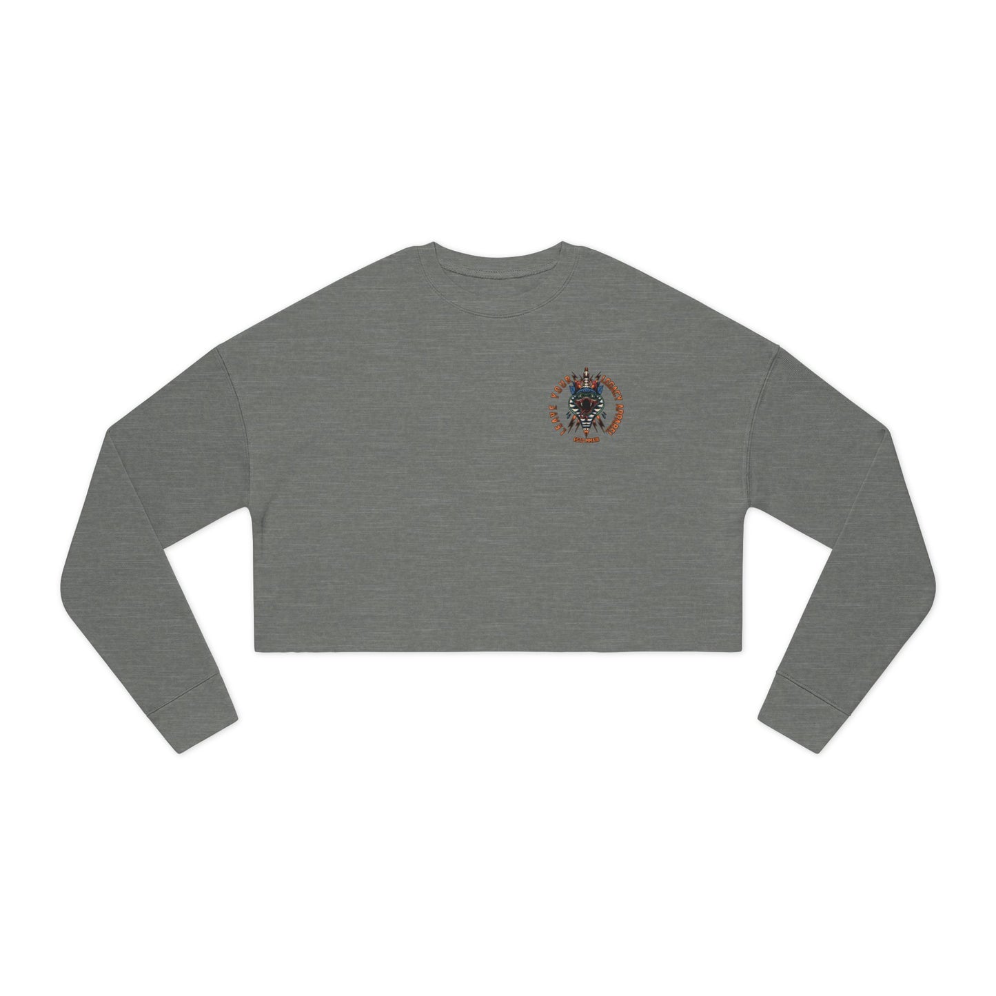 Women's 'Traditional Snake' Cropped Sweatshirt
