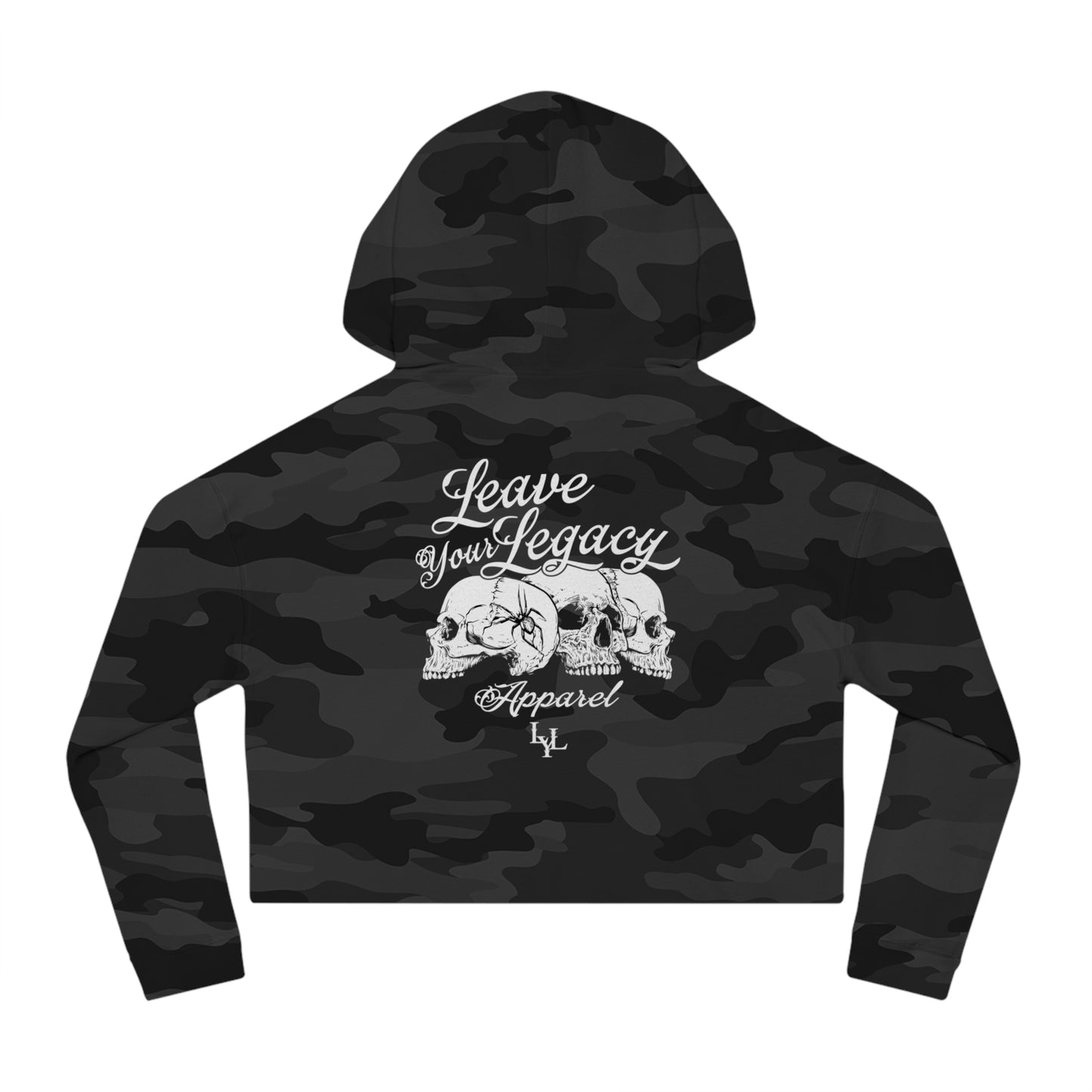 Women's 'Distorted Skull' Cropped Hoodie