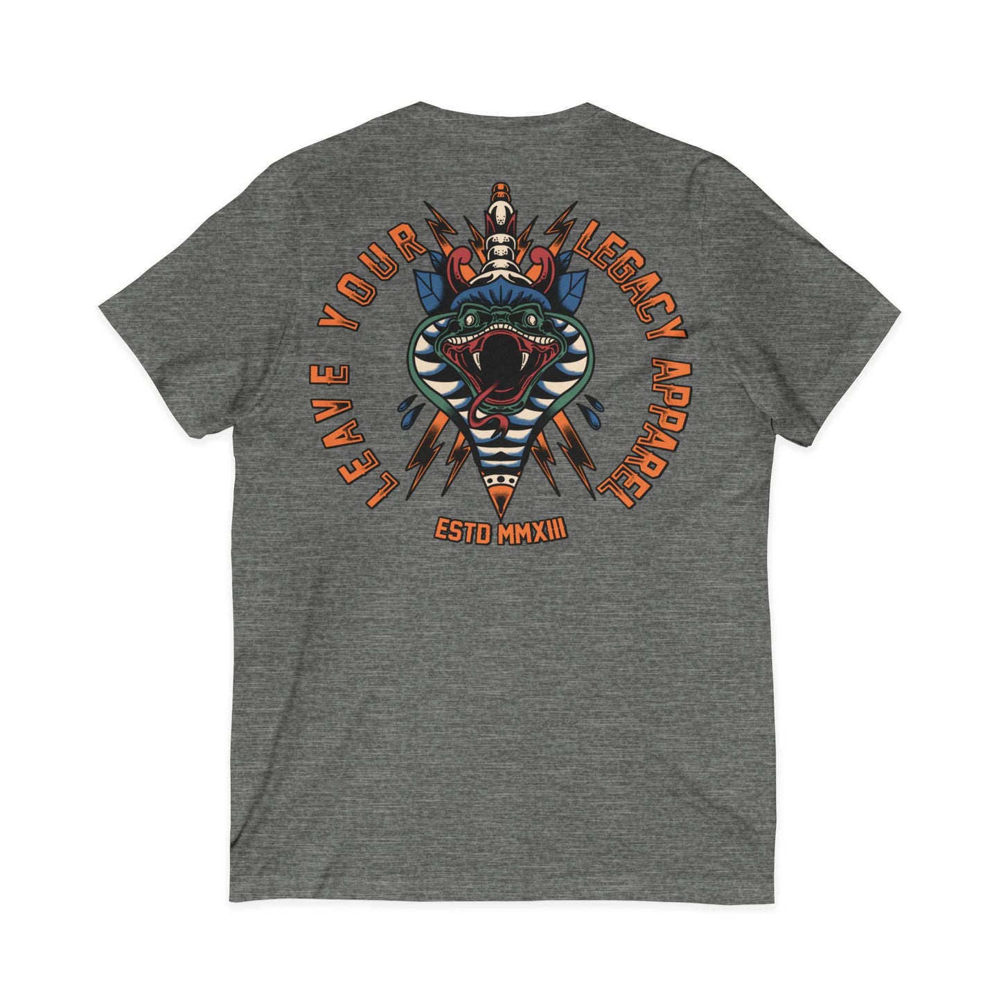 Men's 'Traditional Snake' V-Neck T-Shirt