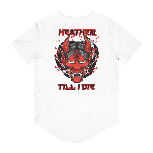 Men's 'Heathen' Curved Hem Long Tee