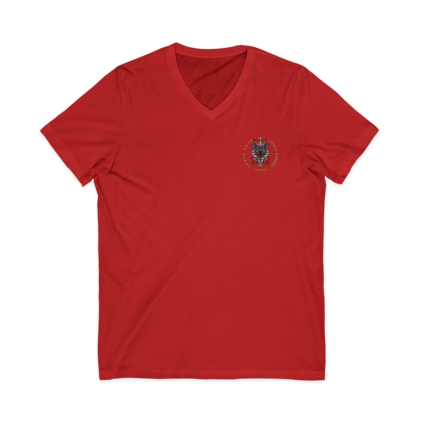 Men's 'Traditional Snake' V-Neck T-Shirt