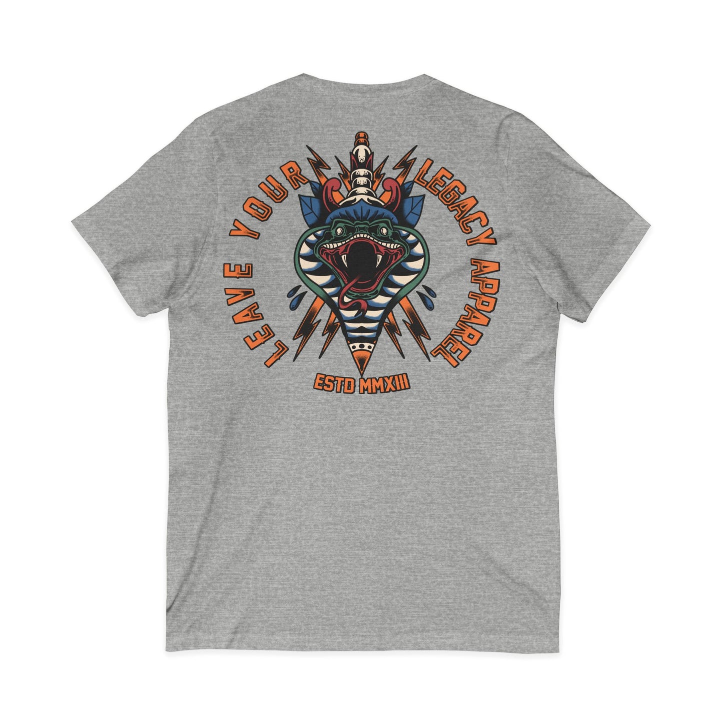 Men's 'Traditional Snake' V-Neck T-Shirt