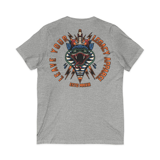 Men's 'Traditional Snake' V-Neck T-Shirt