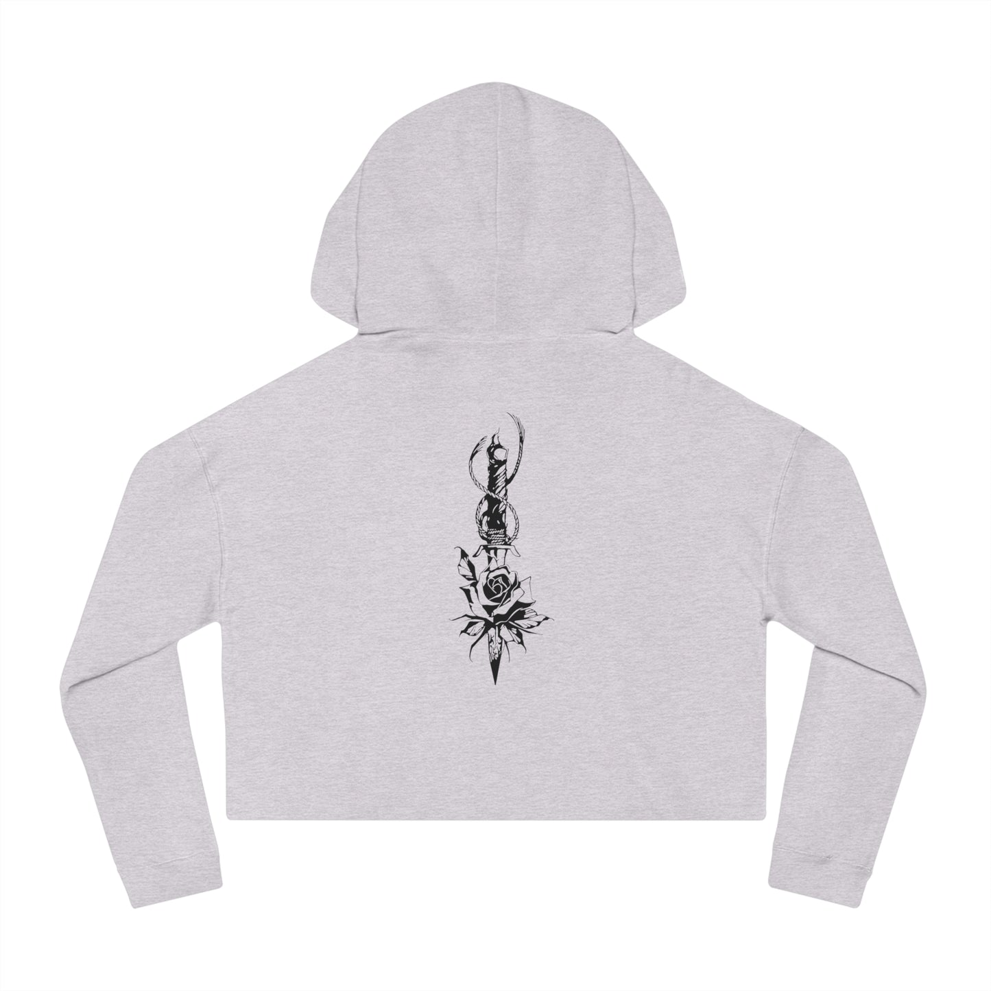 Women's 'Rose & Dagger' Cropped Hoodie