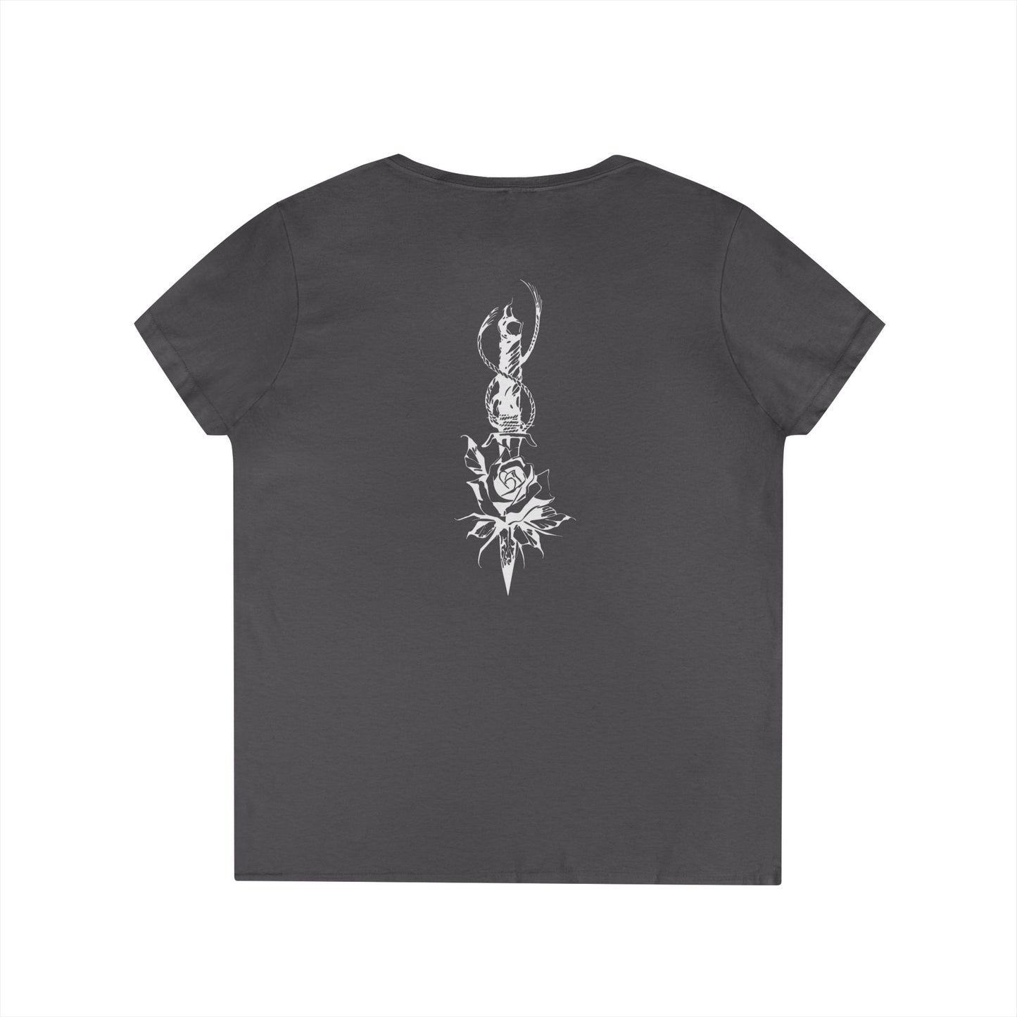 Women's 'Rose & Dagger' V-Neck T-Shirt