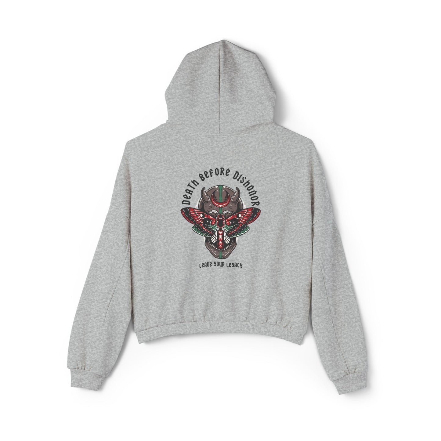 Women's 'Death Before Dishonor' Cinched Bottom Hoodie