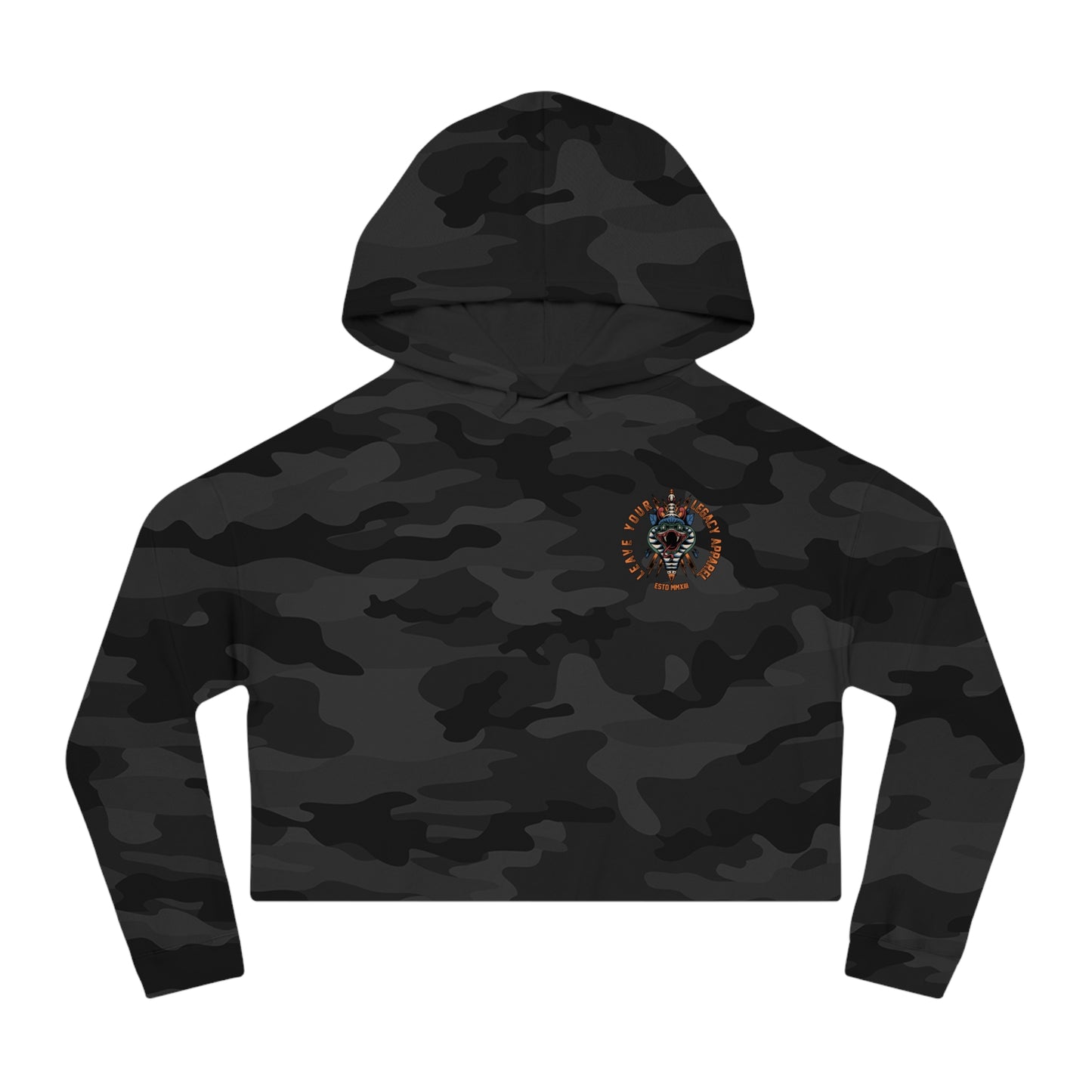 Women's 'Traditional Snake' Cropped Hoodie