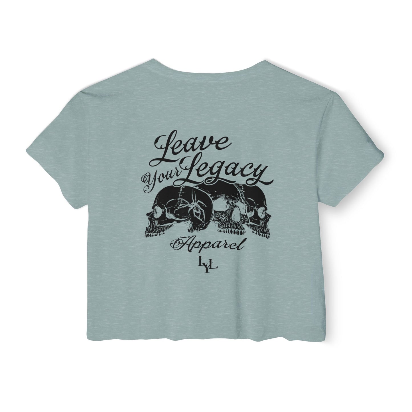 Women's 'Distorted Skull' Crop Top