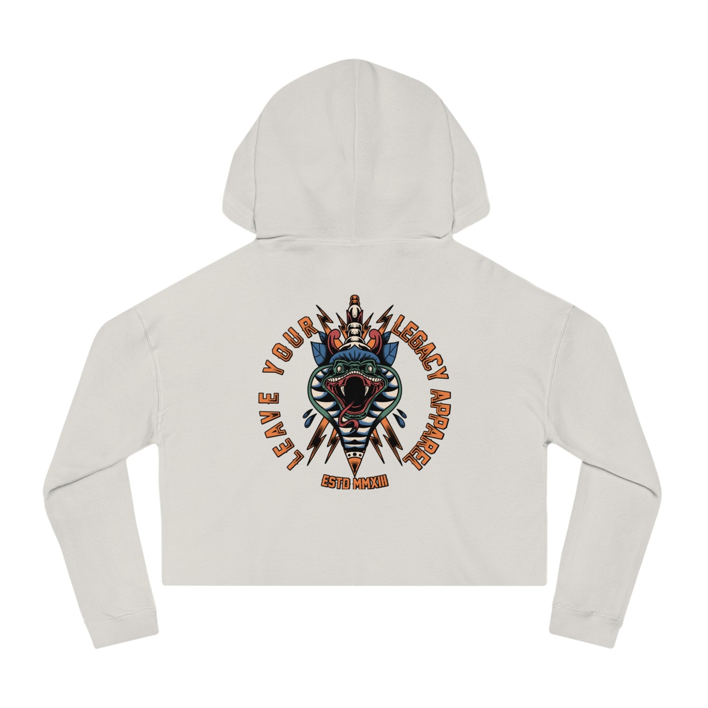 Women's 'Traditional Snake' Cropped Hoodie