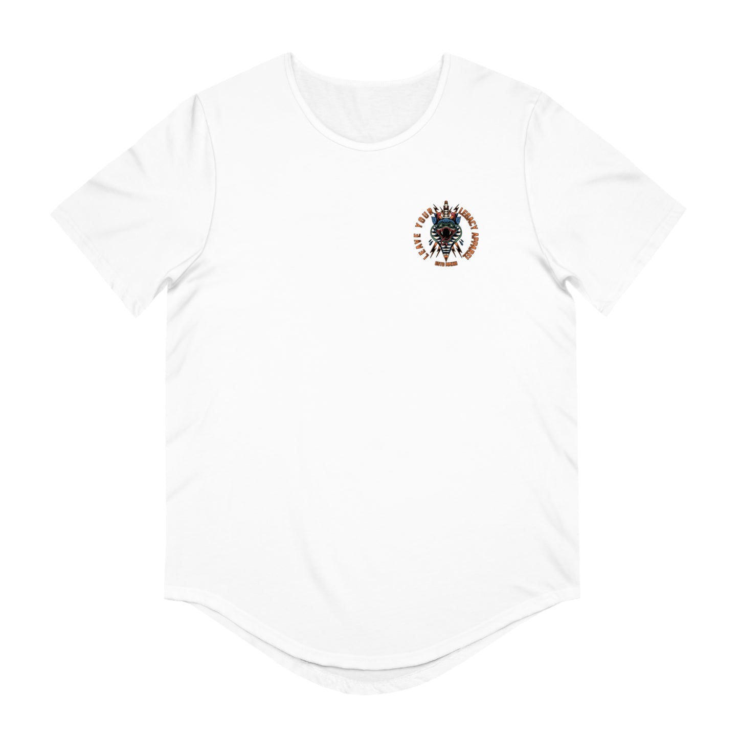 Men's 'Traditional Snake' Curved Hem Long Tee