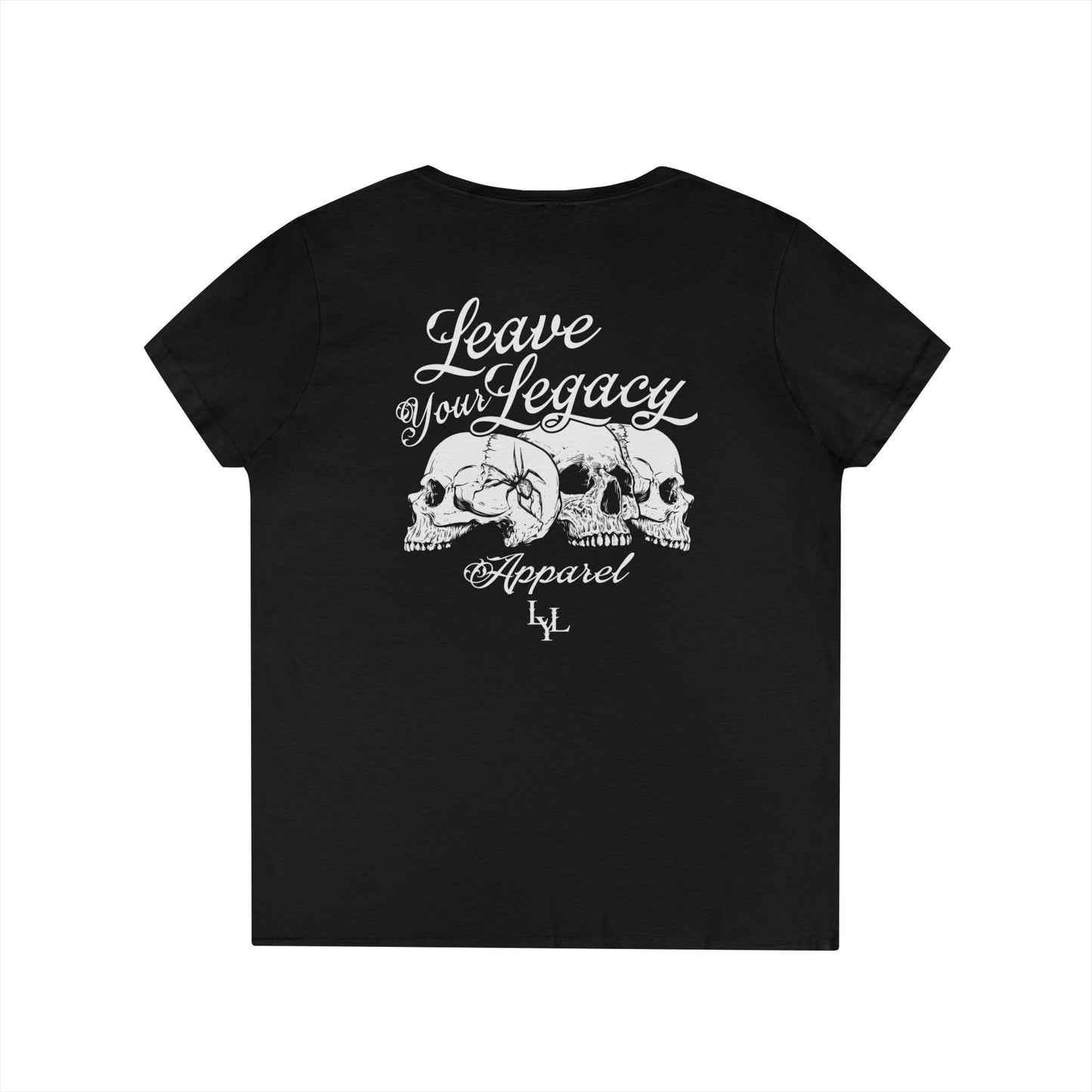 Women's 'Distorted Skull' V-Neck T-Shirt