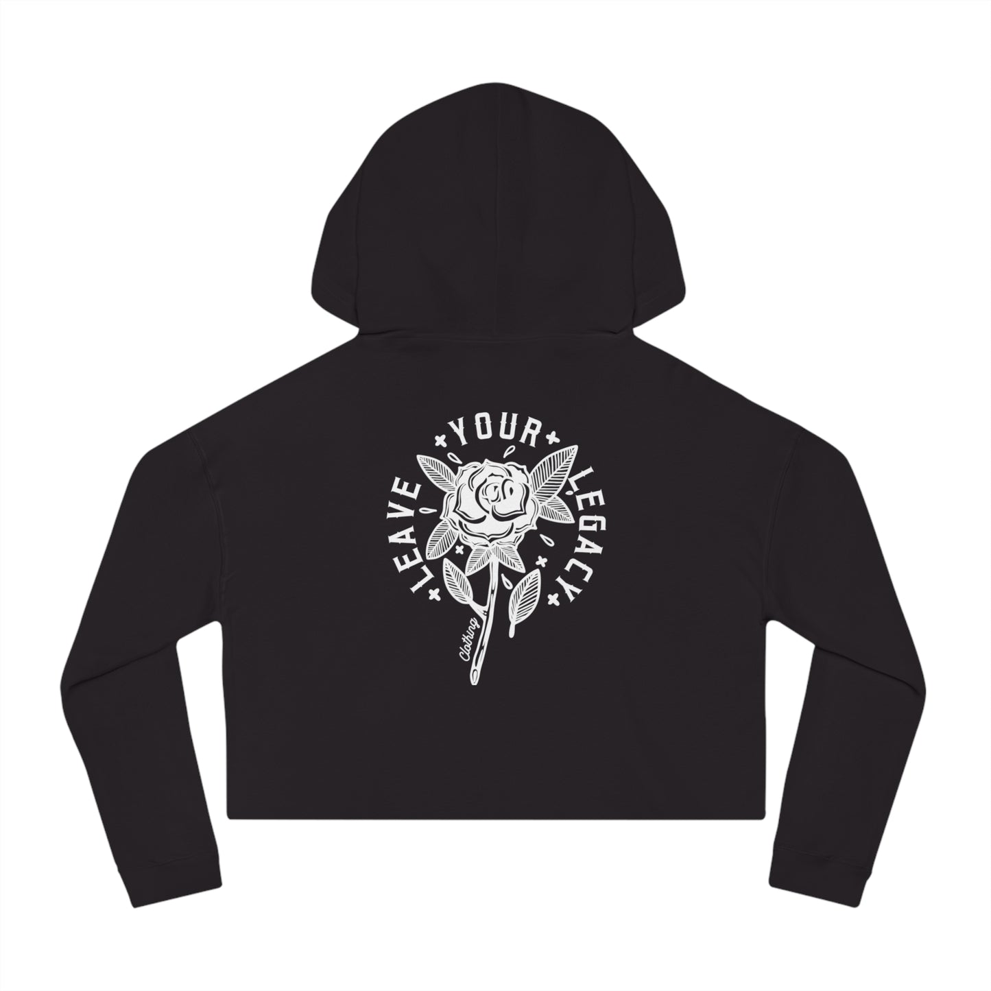 Women's 'Rose Stem' Cropped Hoodie