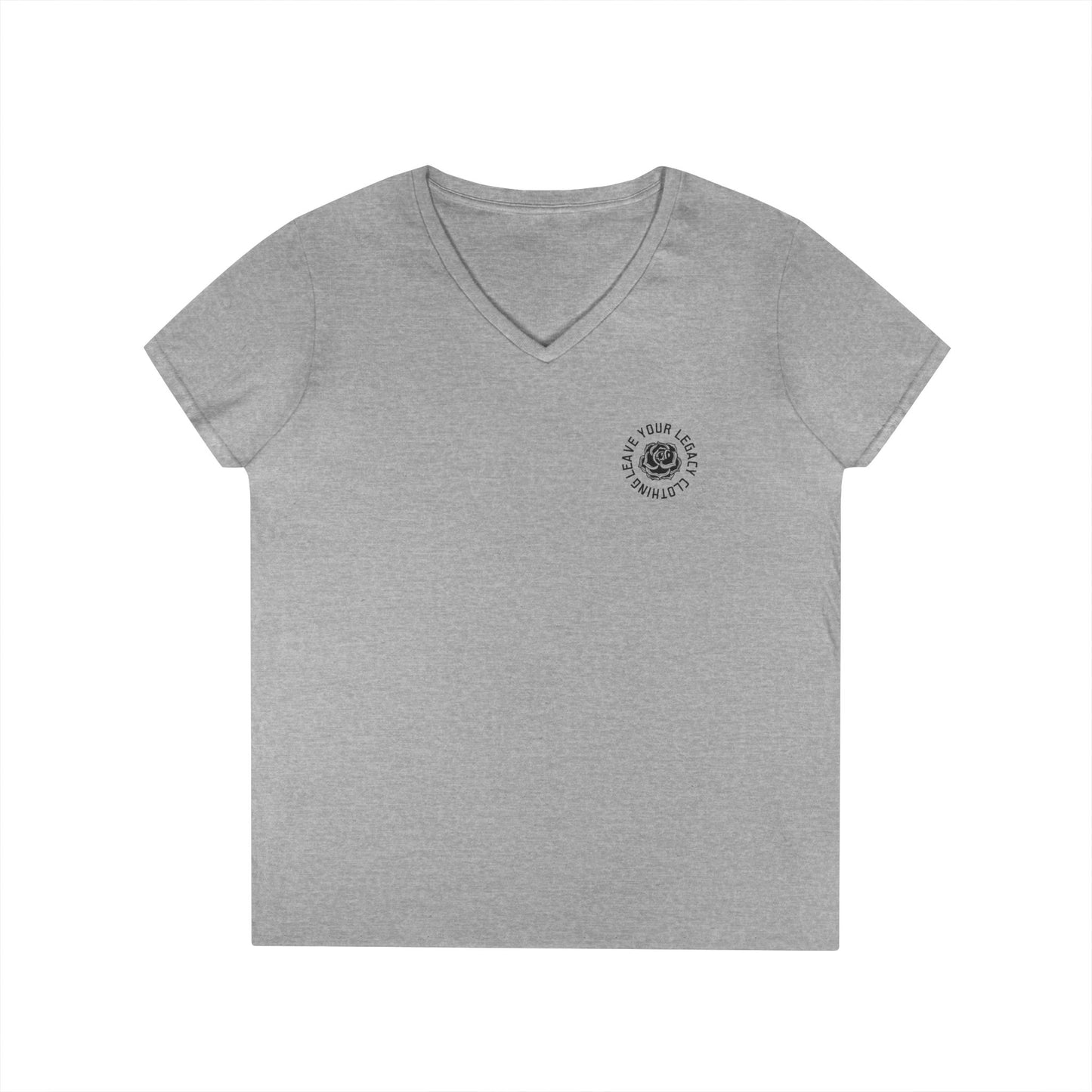 Women's 'Rose Stem' V-Neck T-Shirt