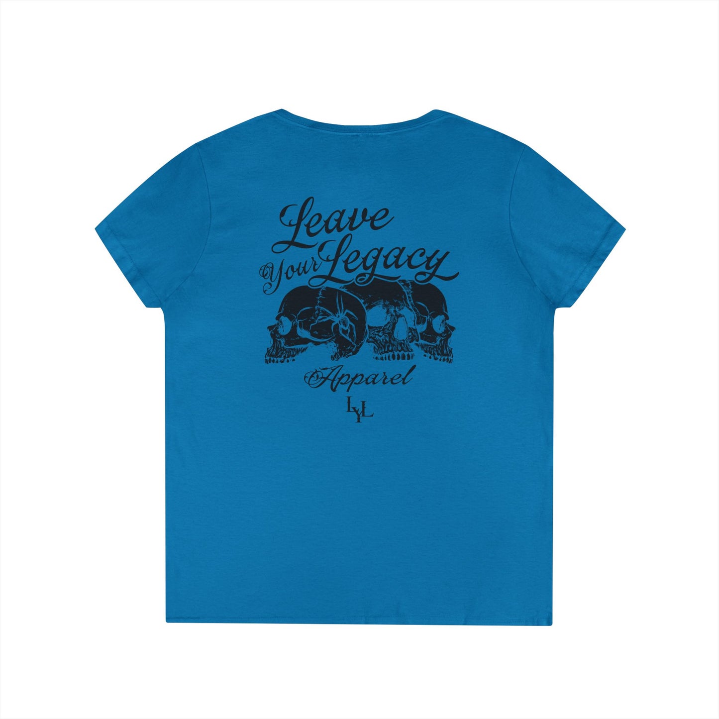 Women's 'Distorted Skull' V-Neck T-Shirt