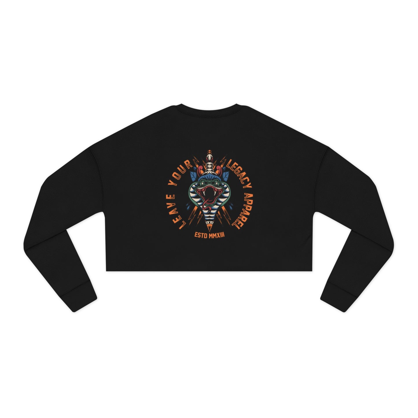 Women's 'Traditional Snake' Cropped Sweatshirt