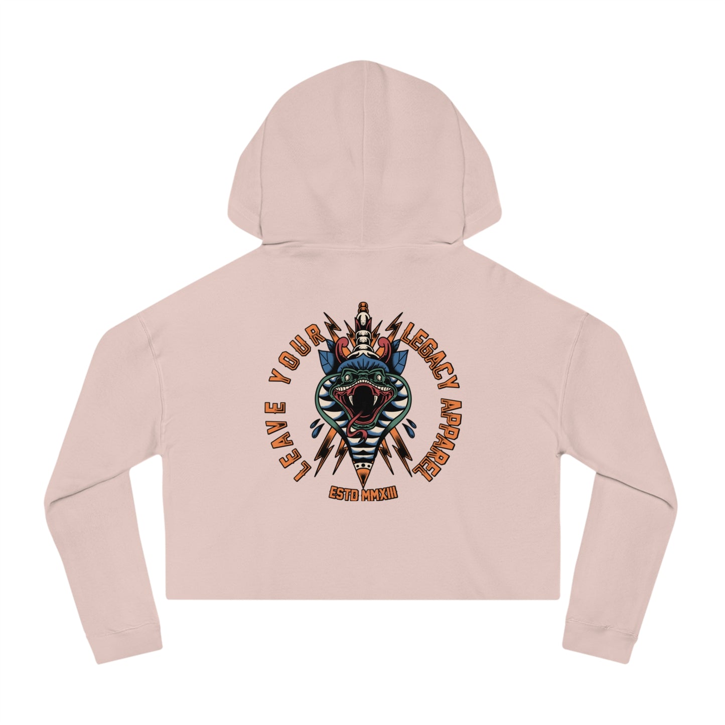 Women's 'Traditional Snake' Cropped Hoodie