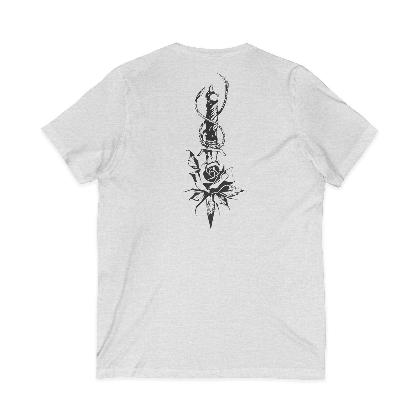 Men's 'Rose & Dagger' V-Neck T-Shirt