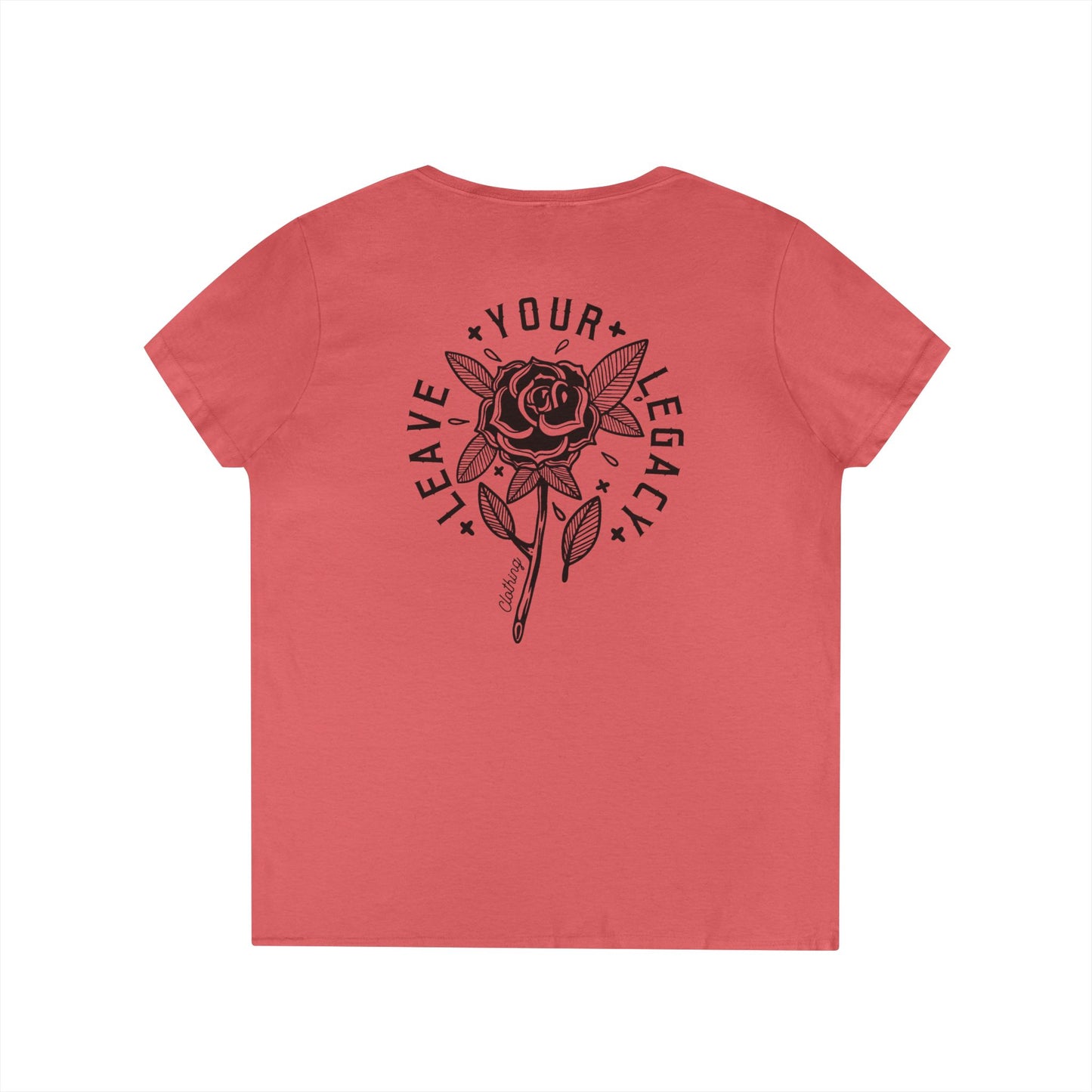 Women's 'Rose Stem' V-Neck T-Shirt